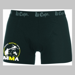 MMA čierne trenírky BOXER s tlačeným logom, top kvalita 95%bavlna 5%elastan